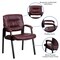 Emma and Oliver Faux Leather Executive Reception Chair with Powder Coated Frame